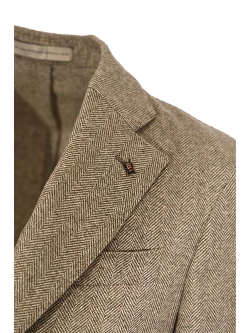 Giacca monopetto in misto lana spigata Cc Corneliani | 26XZ44 2666345033